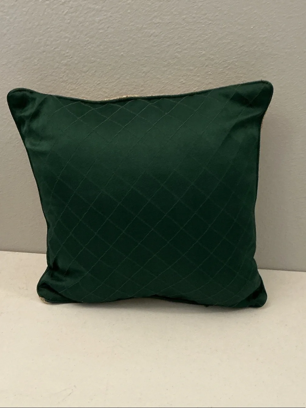 Source Unknown Tapestry Christmas Tree Pillow - Green & Beige